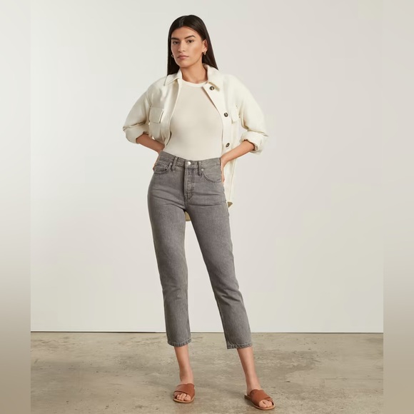 NWT Everlane 90’s Cheeky Jean in Grey sz 26 CROP - Picture 1 of 11